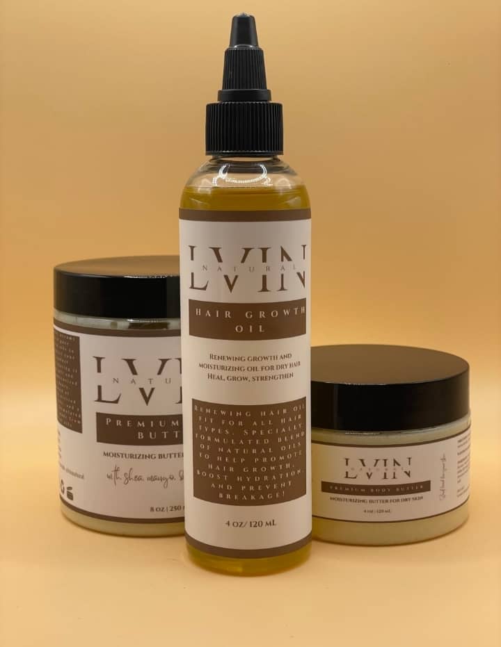 Complete Set - Premium Body Butter (4 oz & 8 oz) and Hair Oil (4 oz)