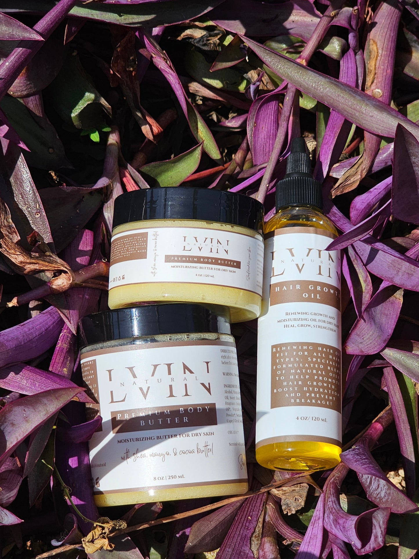 Complete Set - Premium Body Butter (4 oz & 8 oz) and Hair Oil (4 oz)
