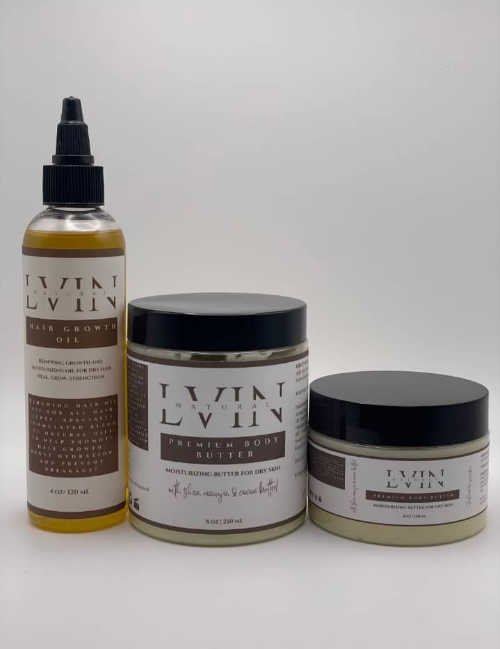 Complete Set - Premium Body Butter (4 oz & 8 oz) and Hair Oil (4 oz)